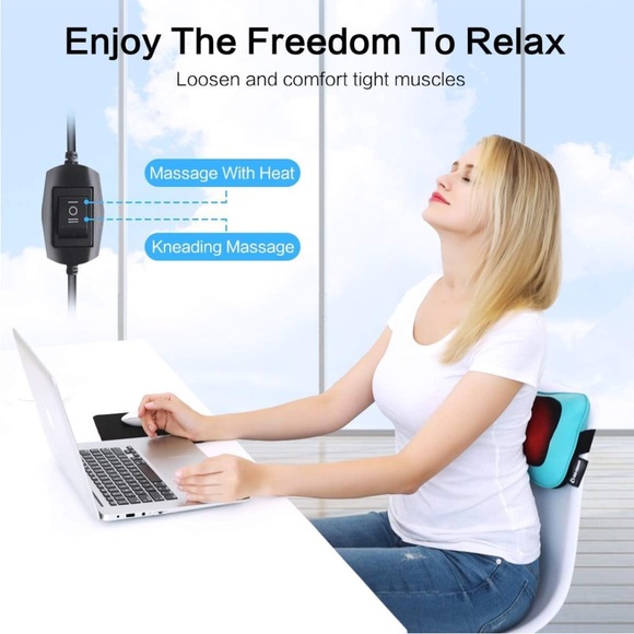 Shiatsu Neck Back Massager Pillow with Heat - Picture 1 of 11